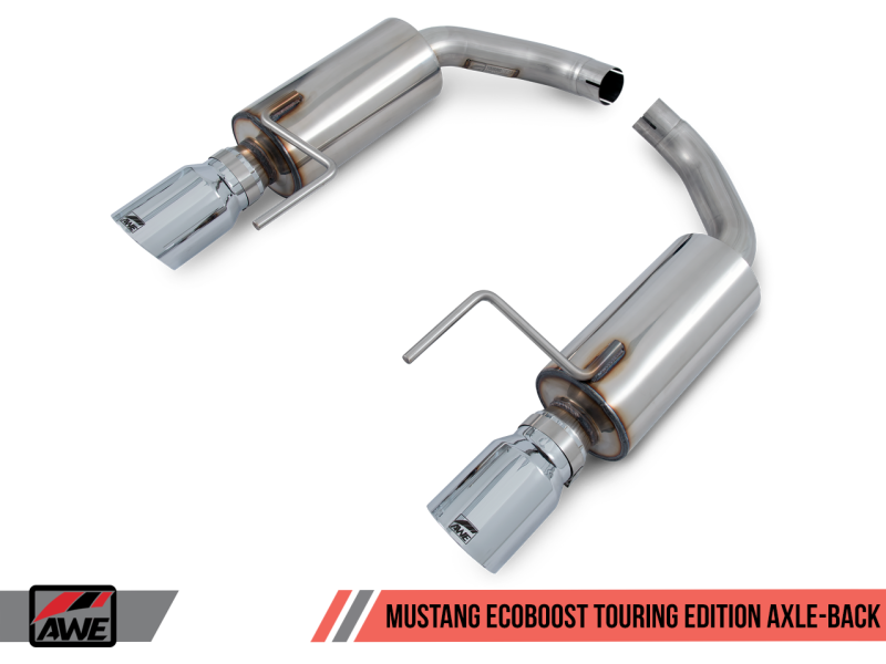 AWE Tuning S550 Mustang EcoBoost Axle-back Exhaust - Touring Edition (Chrome Silver Tips) - 3015-32086