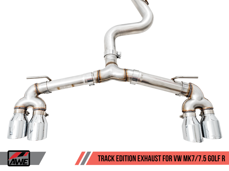 AWE Tuning Mk7 Golf R Track Edition Exhaust w/Chrome Silver Tips 102mm - 3015-42134