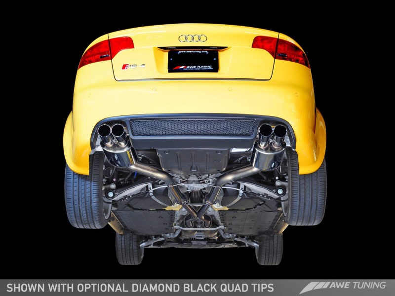 AWE Tuning Audi B7 RS4 Touring Edition Exhaust - Diamond Black Tips - 3015-43034