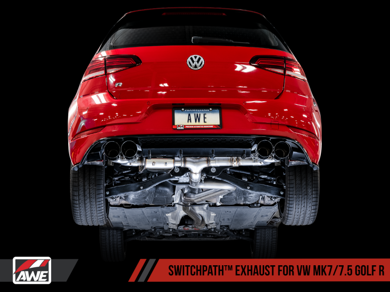 AWE Tuning 15-17 Volkswagen Golf R MK7 Track Edition Exhaust - Diamond Black Tips (102mm) - 3015-43140