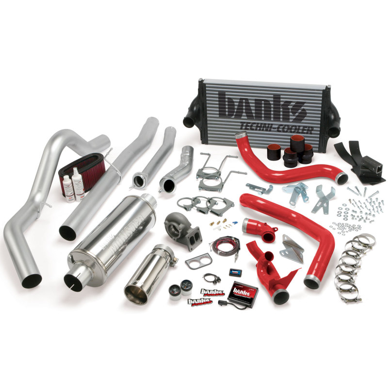 Banks Power 94-97 Ford 7.3L CCLB Auto PowerPack System - SS Single Exhaust w/ Chrome Tip - 46356