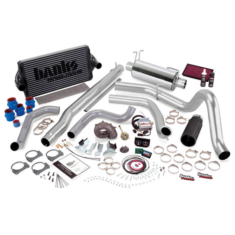 Banks Power 99.5-03 Ford 7.3L F250/350 Auto PowerPack System - SS Single Exhaust w/ Black Tip - 47556-B