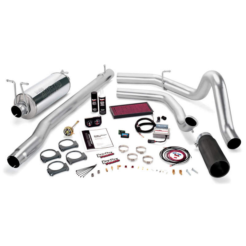 Banks Power 99.5-03 Ford 7.3L F250/350 Auto Stinger System - SS Single Exhaust w/ Black Tip - 47546-B