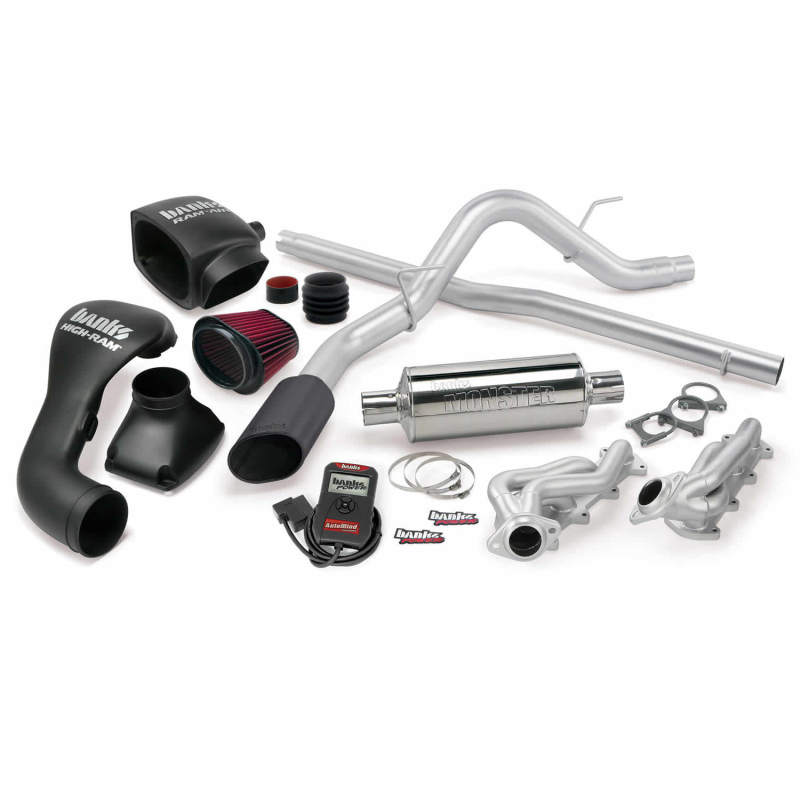 Banks Power 04-08 Ford 5.4L F-150 SCMB PowerPack System - SS Single Exhaust w/ Black Tip - 48531-B