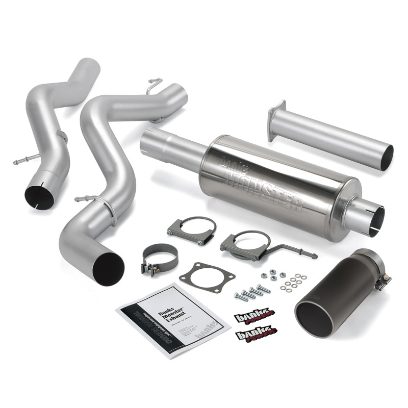 Banks Power 02-05 Chevy 6.6L SCLB Monster Exhaust System - SS Single Exhaust w/ Black Tip - 48632-B