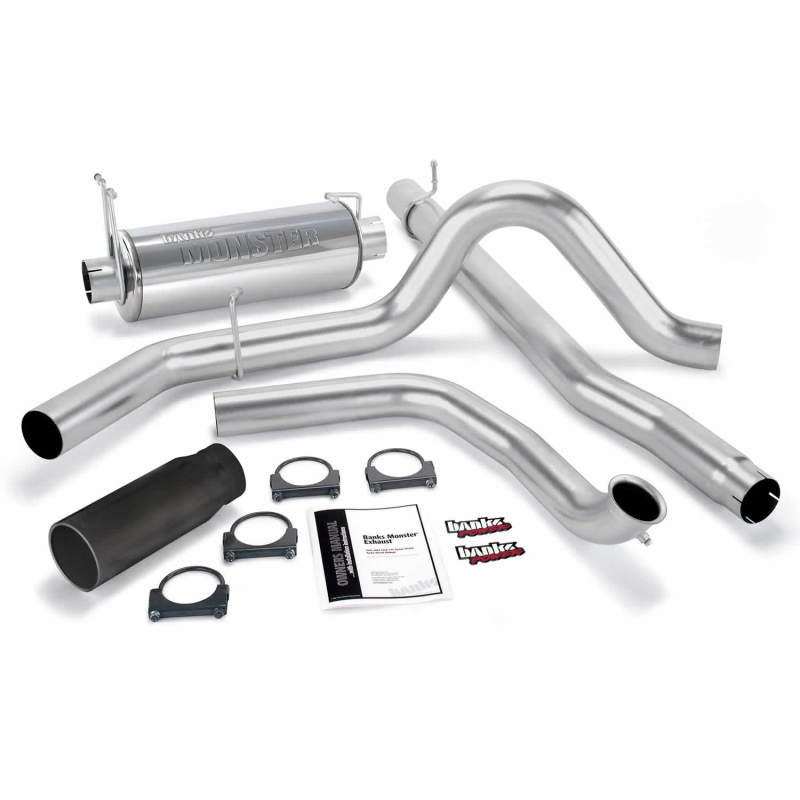 Banks Power 00-03 Ford 7.3L / Excursion Monster Exhaust System - SS Single Exhaust w/ Black Tip - 48653-B