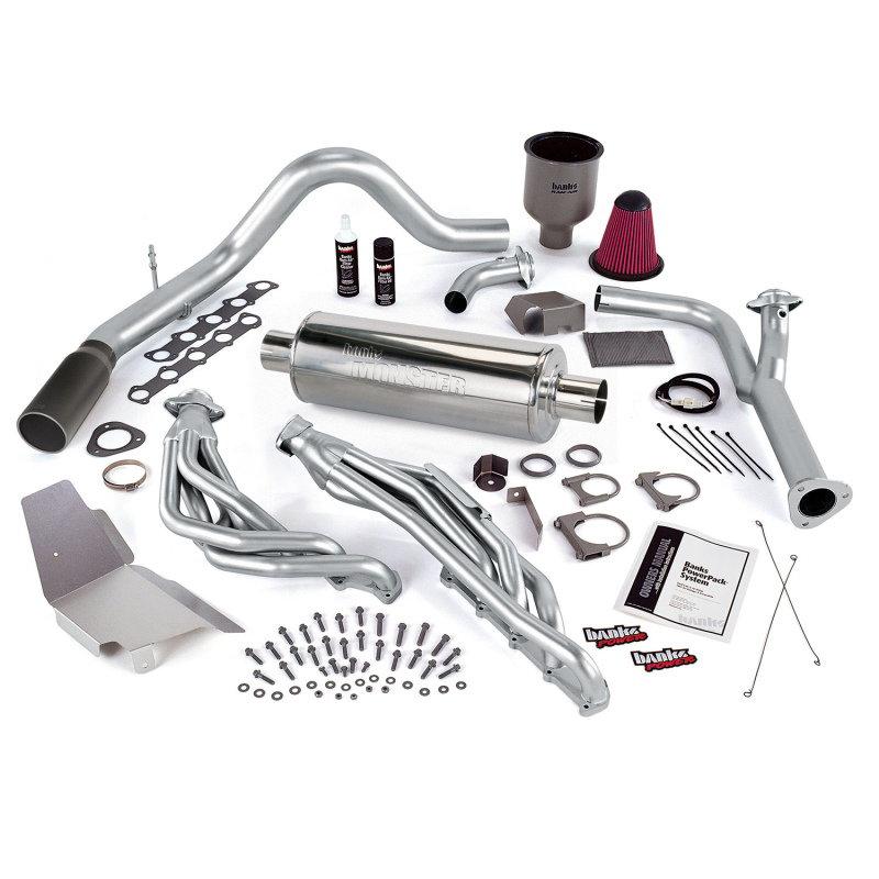 Banks Power 99-04 Ford 6.8L Truck (No EGR) PowerPack System - SS Single Exhaust w/ Black Tip - 49131-B