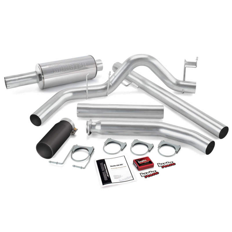 Banks Power 02 Dodge 5.9L Ext Cab Git-Kit - SS Single Exhaust w/ Black Tip - 49362-B