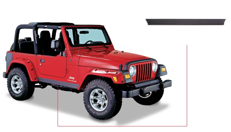 Bushwacker 97-06 Jeep Wrangler Trail Armor Side Rocker Panels - Black - 14002