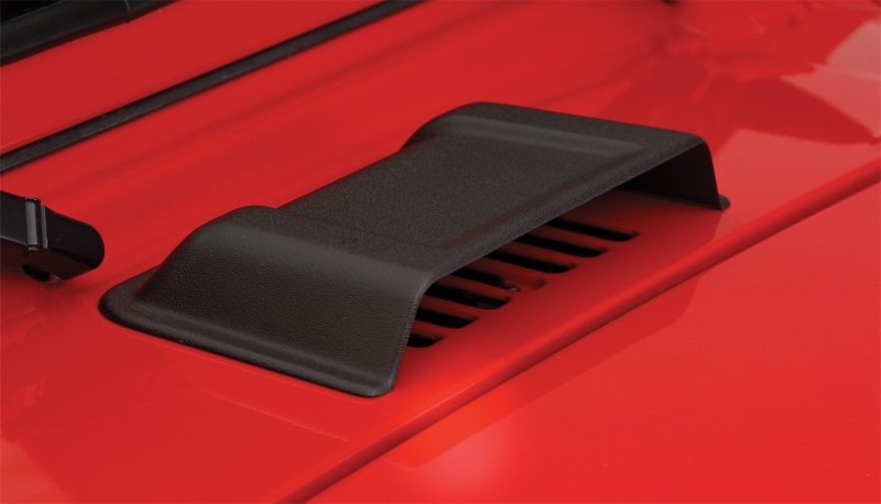 Bushwacker 98-18 Jeep Wrangler Trail Armor Hood Scoop (Textured Tpo) - Black - 15002