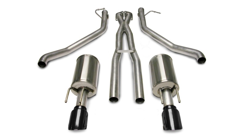 Corsa 05-06 Pontiac GTO 6L V8 2.5in Sport Cat-Back Exhaust + XPipe w/Dual Exit Single 4in BlackTips - 14189BLK