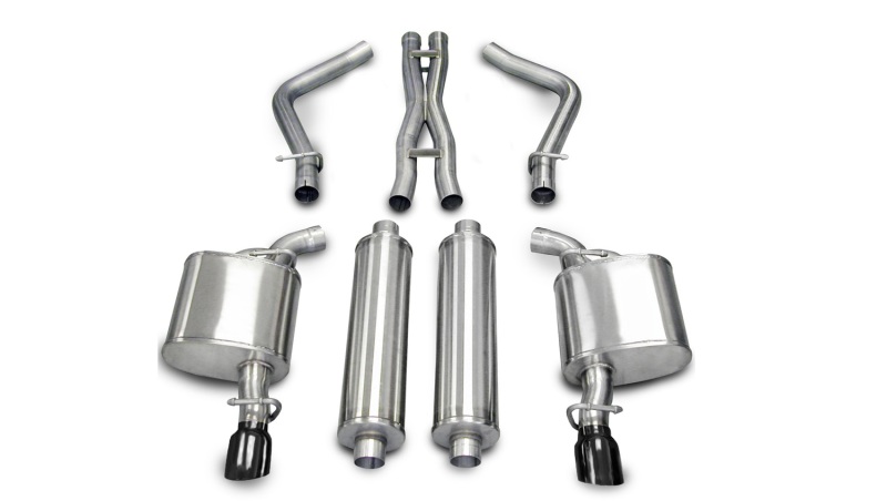 Corsa 05-10 Dodge Charger R/T 5.7L V8 Black Xtreme Cat-Back Exhaust - 14439BLK