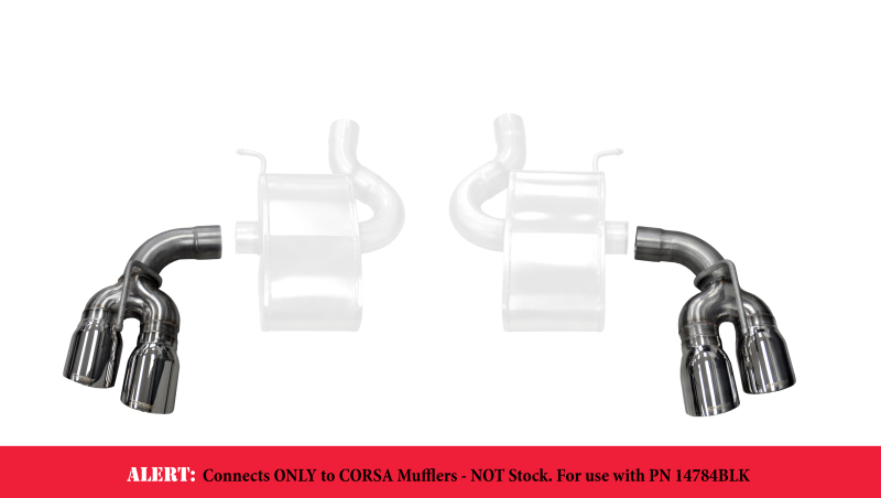 Corsa 16-17 Chevy Camaro SS 2.75in Inlet / 4in Outlet Polished Tip Kit (For Corsa Exhaust Only) - 14774