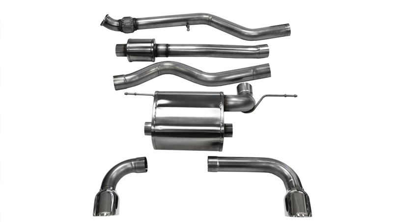 Corsa 12-14 BMW 335i Sedan RWD F30 3in Polished Touring Dual Rear Single 3.5in Tip Cat-Back Exhaust - 14937