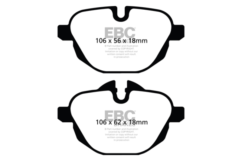 EBC 11+ BMW X3 2.0 Turbo (F25) Ultimax2 Rear Brake Pads - UD1473
