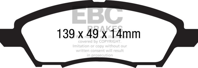 EBC 12+ Nissan Versa 1.6 Ultimax2 Front Brake Pads - UD1592