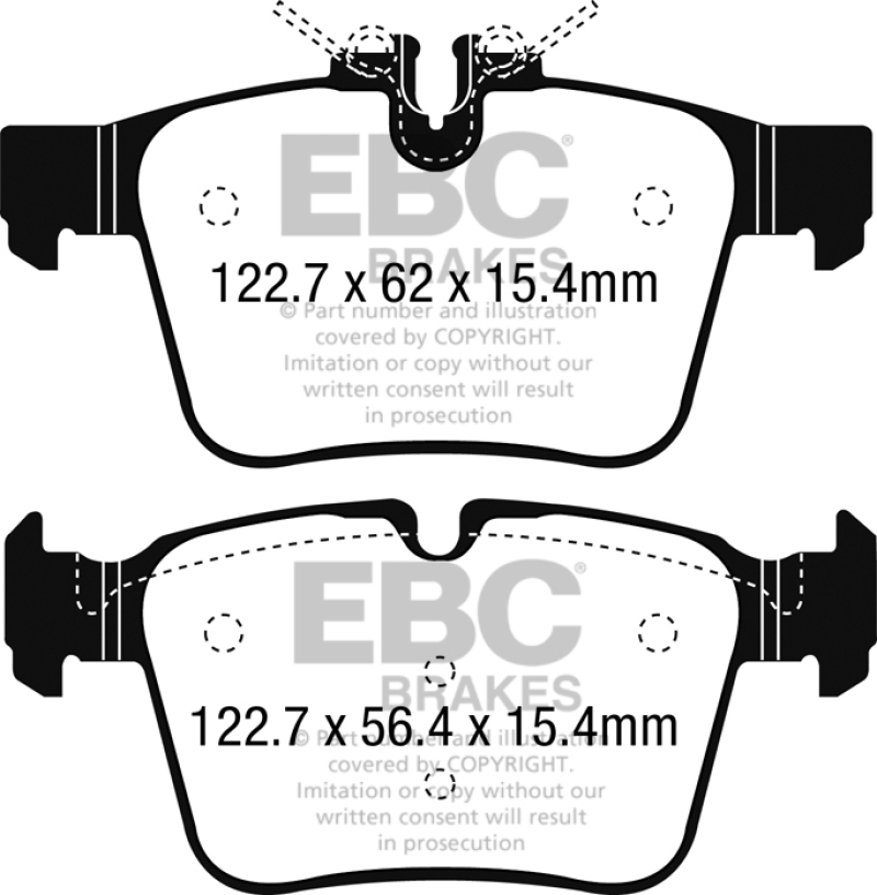 EBC 15+ Mercedes-Benz C300 (W205) 2.0 Turbo 4-matic Ultimax2 Rear Brake Pads - UD1795