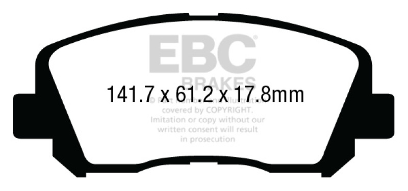 EBC 15+ Chrysler 200 2.4 Ultimax2 Front Brake Pads - UD1640