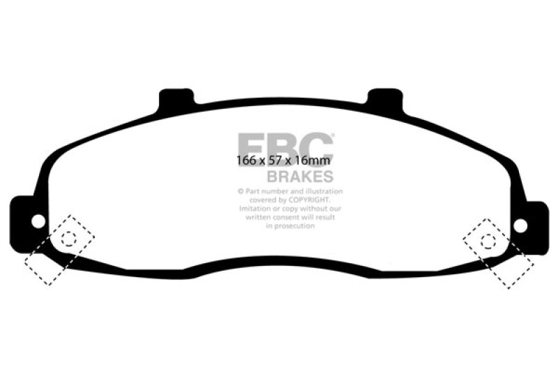 EBC 98-99 Ford F150 4.2 (2WD) (Rear Wheel ABS) Ultimax2 Front Brake Pads - UD679