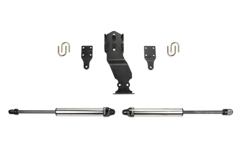 Fabtech 19-20 Ford F450/F550 4WD Dual Steering Stabilizer System w/DL 2.25 Shocks - FTS22313