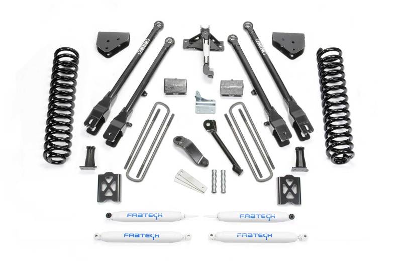 Fabtech 05-07 Ford F250 4WD w/o Factory Overload 6in 4Link Sys w/Coils & Perf Shks - K2013