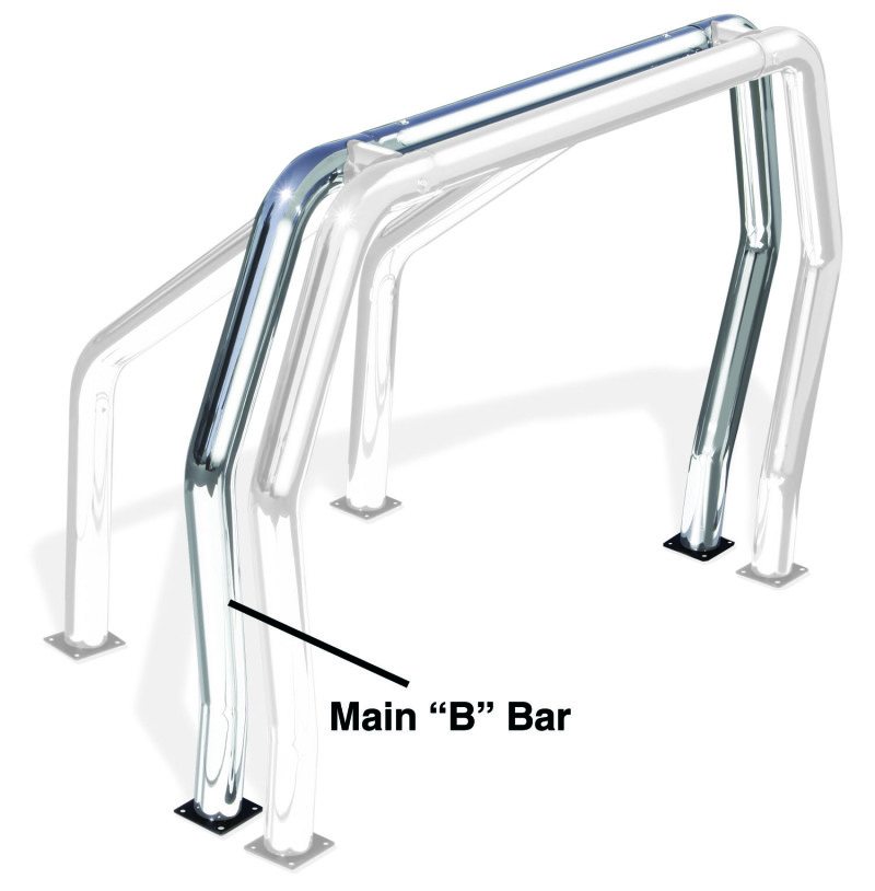 Go Rhino RHINO Bed Bar - Rear Main B bar - Chrome - 91002C