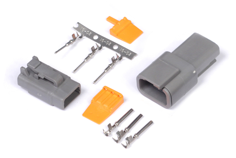 Haltech Matching Set of Deutsch DTM-3 Connectors 7.5 Amp Plug & Pins - HT-031013