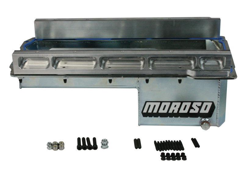 Moroso Dart LS Next Swap (w/Aluminum Spacers) Wet Sump 7qt 6in Baffled Steel Oil Pan - 20144