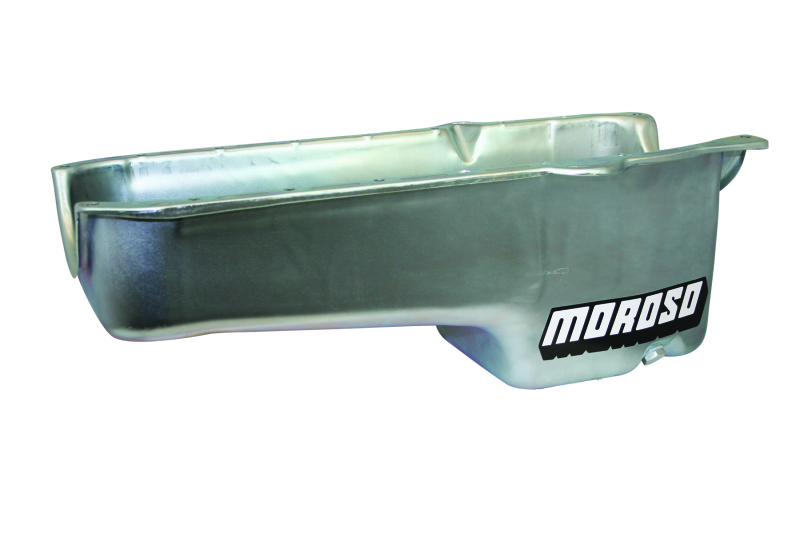 Moroso 80-85 Chevrolet Small Block (w/Pssngr Side Dipstick) Wet Sump 5qt 7.5in Steel Oil Pan - Black - 20171