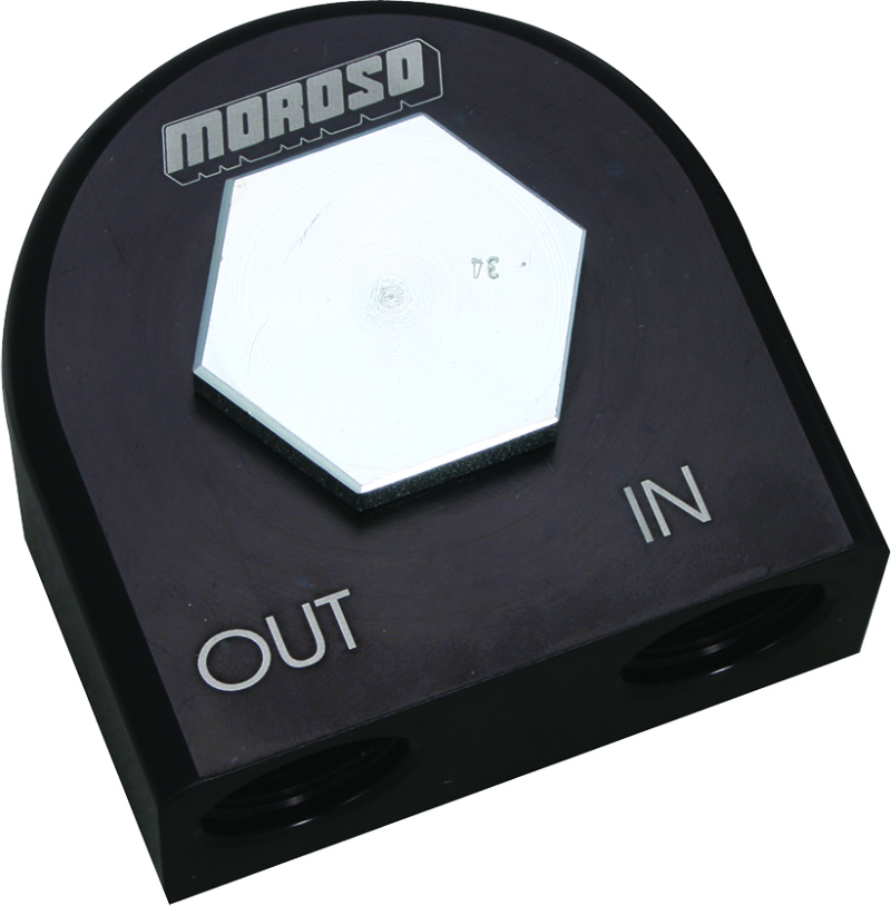 Moroso Universal Remote Oil Filter Adapter - 90 Degree - 3/4in-16 Thread - 23682