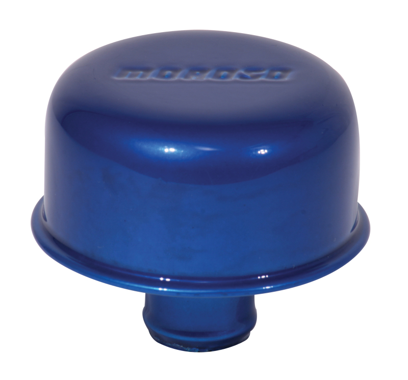 Moroso Valve Cover Breather - 1.22in Diameter - One Piece Push-In Type - Blue Powder Coat - 68717