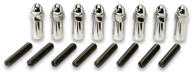 Moroso Chevrolet Small Block (w/1/2in-20 Hold Downs) Valve Cover Acorn Nuts - Chrome - Set of 8 - 68561