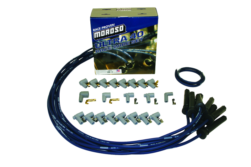 Moroso Universal Ignition Wire Set - Ultra 40 - Unsleeved - Straight - Pro-Boot - Blue - 73813