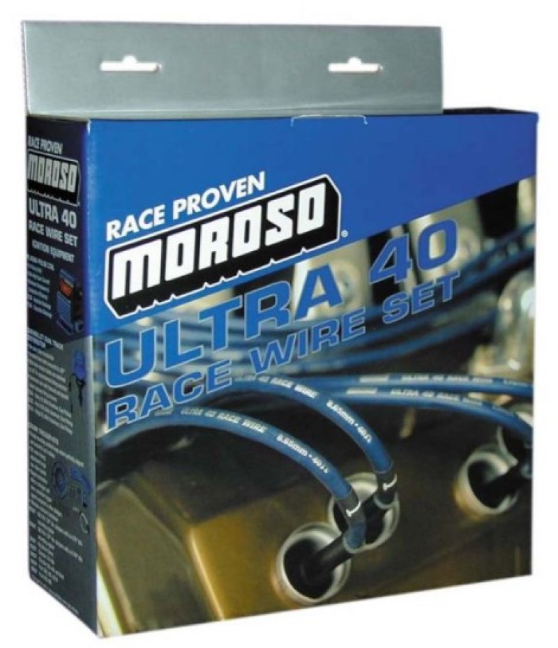 Moroso Chevrolet Big Block Ignition Wire Set - Ultra 40 - Sleeved - HEI - Crab Cap - 90 Degree - Blk - 73832