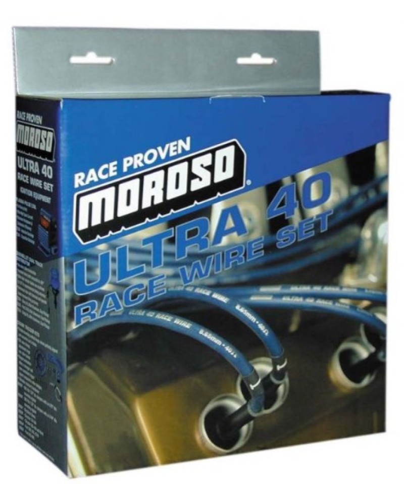 Moroso Ford 289-302 Ignition Wire Set - Ultra 40 - Sleeved - Non-HEI - 135 Degree - Black - 73834