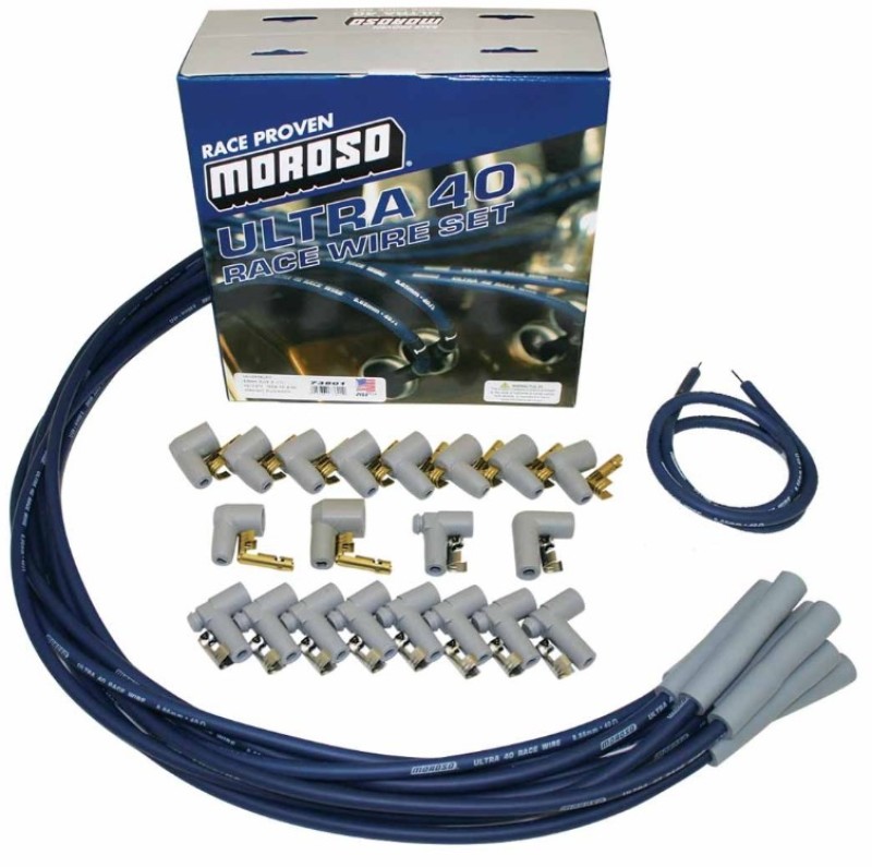 Moroso Universal Ignition Wire Set - Ultra 40 - Straight - Blue - 73801