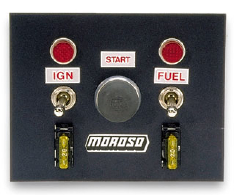 Moroso Toggle Switch Panel - Oval Track - 4in x 5in - Two On/Off Switches - 74130