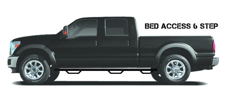 N-Fab Nerf Step 11-15 Ford F-250/350/F-450 Crew Cab 8ft Bed - Gloss Black - Bed Access - 3in - F11114CC-6