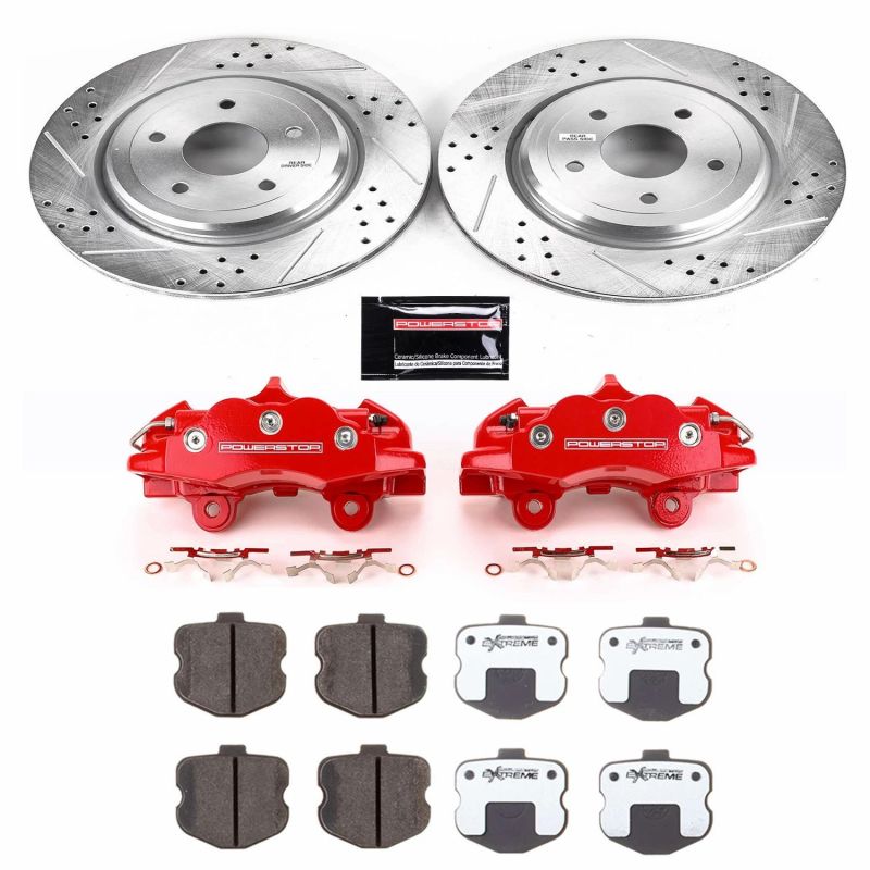 Power Stop 06-13 Chevrolet Corvette Rear Z26 Street Warrior Brake Kit w/Calipers - KC1446-26