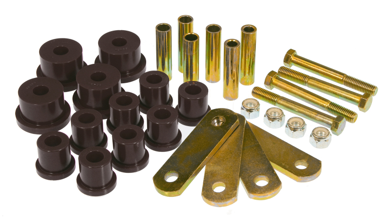 Prothane 64-73 Ford Mustang Rear Spring Bushings w/ HD Shackle Kit - Black - 6-1053-BL