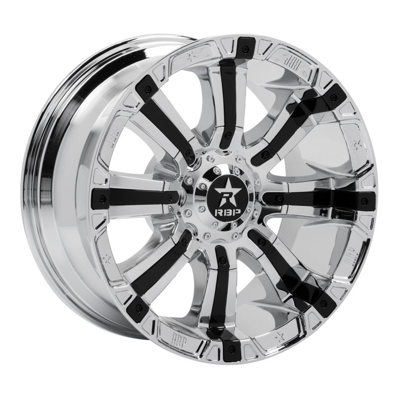 RBP 94R 20x10 8x170 BP / 6 BS 10mm Offset 129mm CB (Hub Centric) Chrome w/Black Inserts Wheel - 94R-2010-97+10C