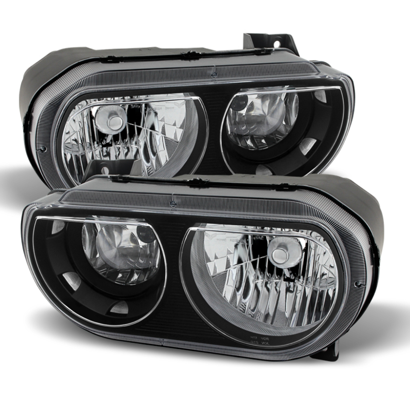 Xtune Dodge Challenger 08-13 Halogen Only (Does Not Fit Hid Model) Headlights Black HD-JH-DCHAL08-BK - 9026317