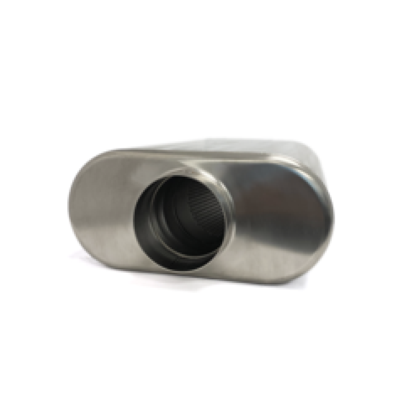 Ticon Industries 2.5in Low Pro Oval (2.5in Center In/Center Out) 17in L Ultralight Titanium Muffler - 116-06323-0200