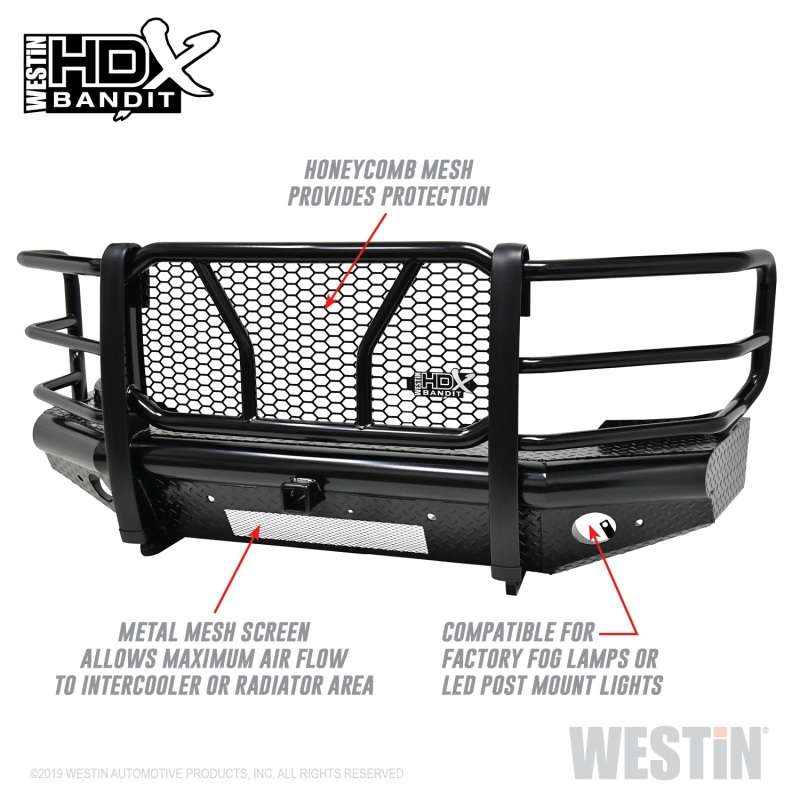 Westin/HDX Bandit 15-19 Chevrolet Silverado 2500/3500 Front Bumper - Black - 58-31155