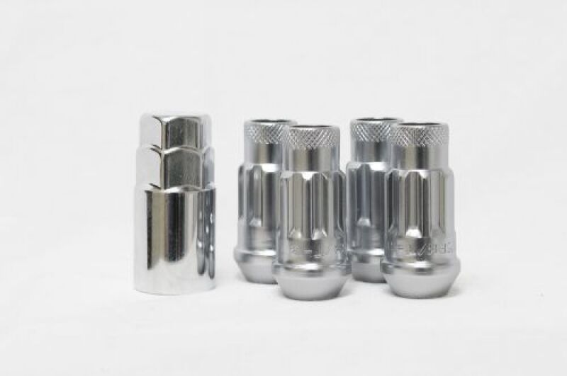 Wheel Mate 14x1.50 Monster Lug Satin Silver Locking Lug Nut  - Set of 4 - 33002SS