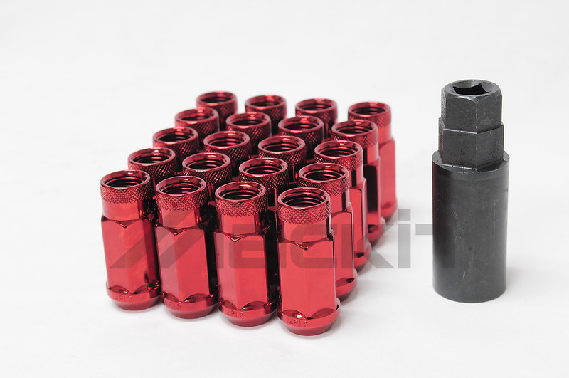 Wheel Mate Monster Open End Lug Nut Set of 20 - Red 1/2in - 33004R