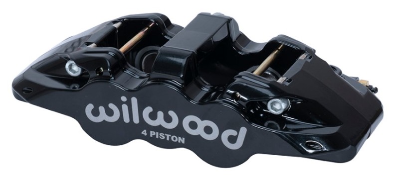 Wilwood Caliper - Aero4-DS Forged Four-Piston Caliper Black 1.12in Piston 1.10in Rotor - Black - 120-14440-BK