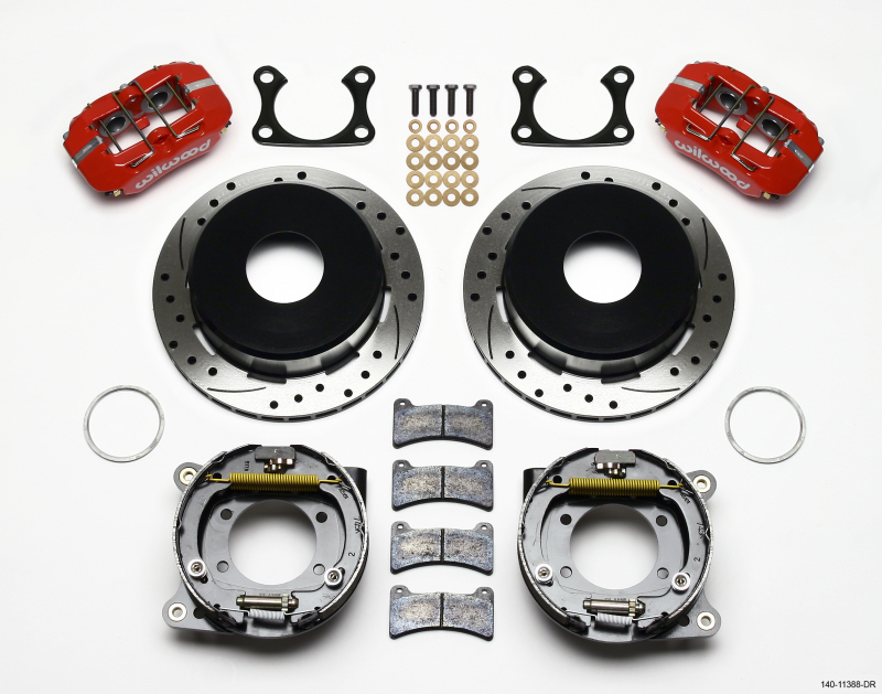 Wilwood Dynapro Low-Profile 11.00in P-Brake Kit Drill-Red Big Ford 2.36in Offset Currie - 140-11388-DR