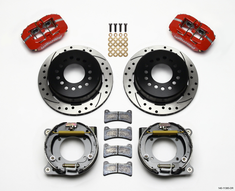 Wilwood Dynapro Low-Profile 11.00in P-Brake Kit Drill-Red Chevy C-10 2.42 Offset 5-lug - 140-11385-DR