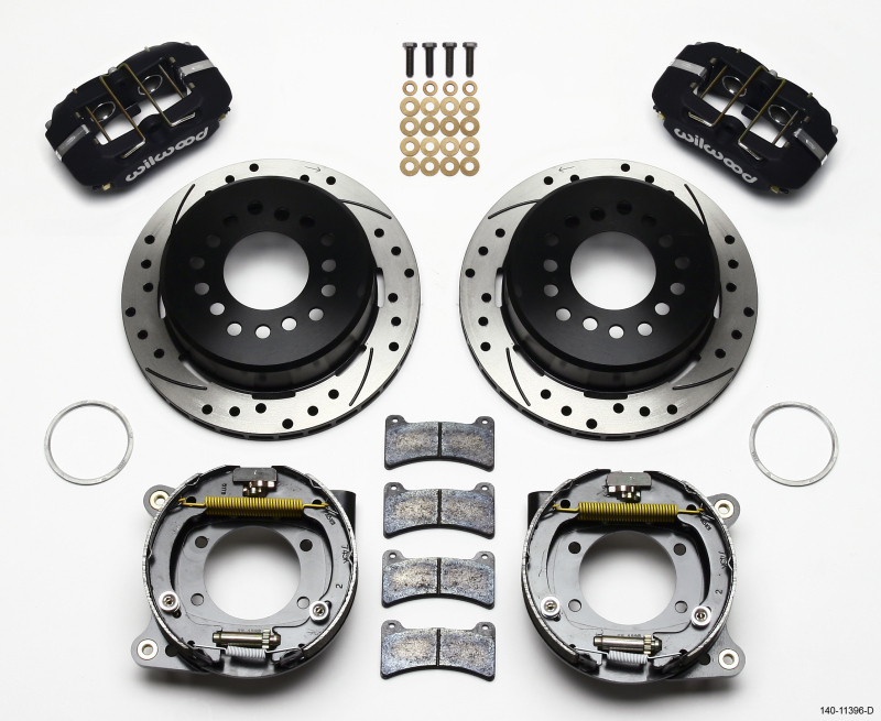 Wilwood Dynapro Low-Profile 11.00in P-Brake Kit Drilled Ford 8.8 w/2.50in Offset-5 Lug - 140-11396-D